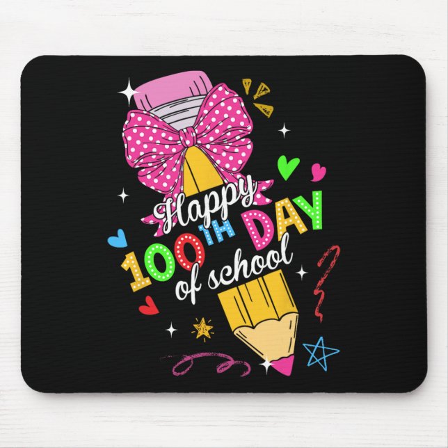 Tapis De Souris Joyeux 100e jour d'école 100 jours d'école Enseign (Devant)