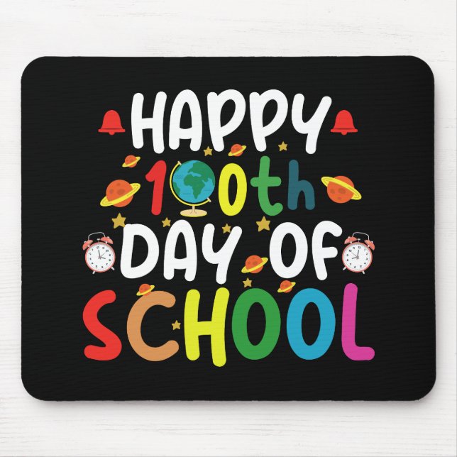 Tapis De Souris Joyeux 100e jour d'école enseignant élève (Devant)