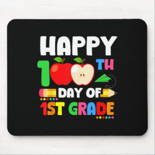Tapis De Souris Joyeux 100e jour d'école pour l'enseignant de 1re