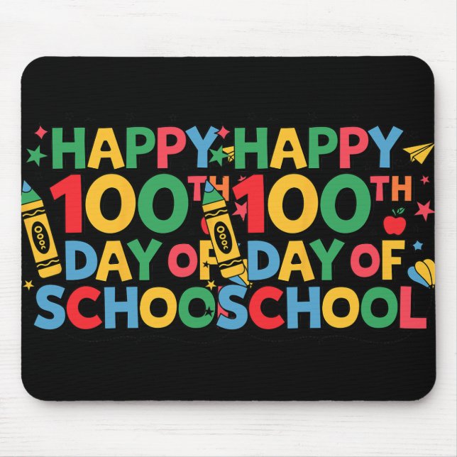 Tapis De Souris Joyeux 100e Jour D'Enseignants De L'École Main Étu (Devant)