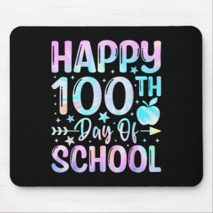 Tapis De Souris Joyeux 100ème Jour De L'École Tie Dye Arc En Ciel 