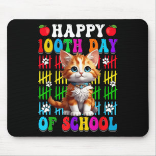 Tapis De Souris Joyeux 100ème Jour De Scolaire Chat 100 Jours Smar