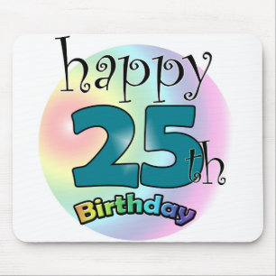 Tapis De Souris Joyeux 25ème anniversaire (blauw)