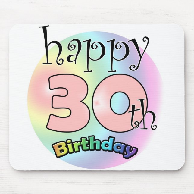 Tapis De Souris Joyeux 30e anniversaire (roze) (Devant)