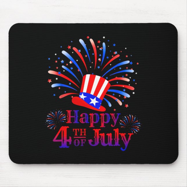 Tapis De Souris Joyeux 4 juillet Amérique Célébration de la libert (Devant)