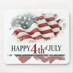 Tapis De Souris Joyeux 4 juillet - Drapeau américain design vintag