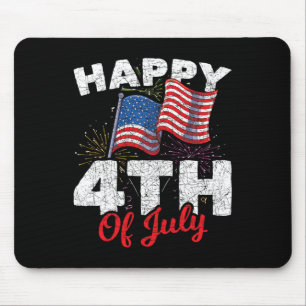 Tapis De Souris Joyeux 4 juillet Drapeau américain patriotique Éta