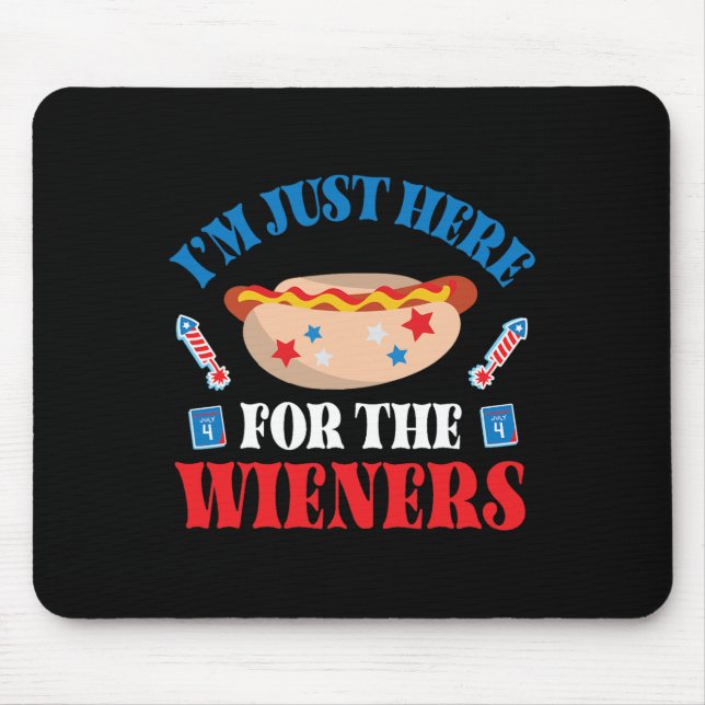 Tapis De Souris Joyeux 4 juillet Jour Américain Je suis juste ici  (Devant)