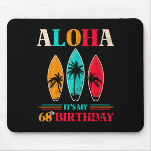 Tapis De Souris Joyeux 68e Anniversaire Hawaii Plage Tropicale Sur
