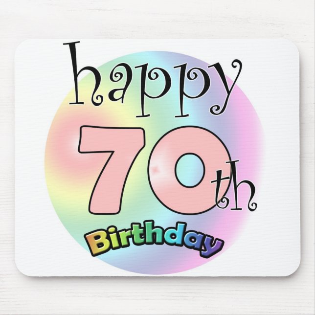 Tapis De Souris Joyeux 70ème anniversaire (roze) (Devant)