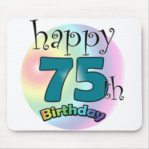 Tapis De Souris Joyeux 75ème anniversaire (blauw)