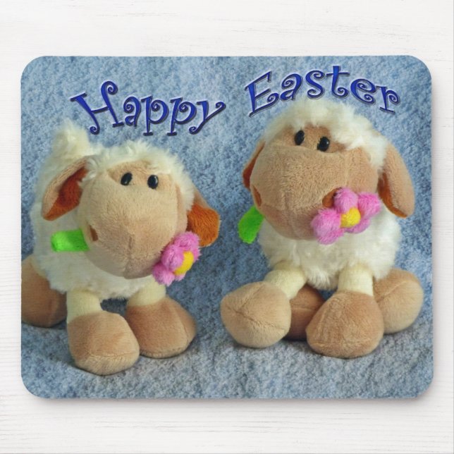 Tapis De Souris Joyeux agneaux de Pâques (Devant)