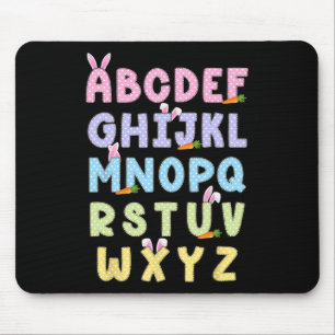Tapis De Souris Joyeux alphabet de Pâques Abcs Elemeno pour enseig