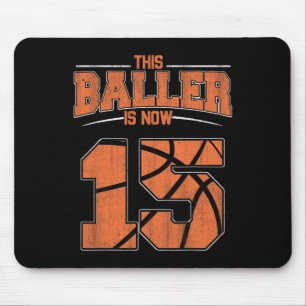 Tapis De Souris Joyeux anniversaire 15 ans garçons de basket-ball 