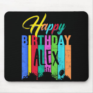 Tapis De Souris Joyeux Anniversaire Alex Cadeau Personnalisé Nom P