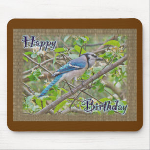 Tapis De Souris Joyeux anniversaire Blue Jay