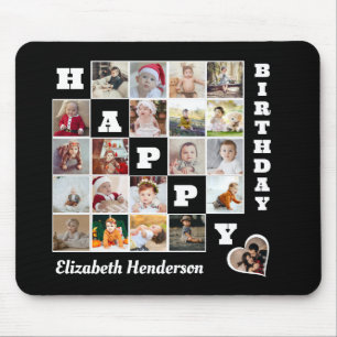 Tapis De Souris Joyeux anniversaire Custom 21 Photo Collage Cadeau