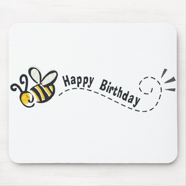 Tapis De Souris Joyeux anniversaire d'abeille ! (Devant)