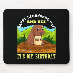 Tapis De Souris Joyeux anniversaire de la marmotte le 2 février Fa