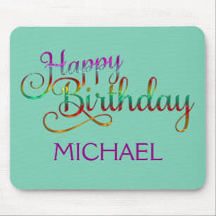 Tapis De Souris JOYEUX ANNIVERSAIRE - design de texte + vos propre