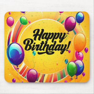Tapis De Souris Joyeux Anniversaire Vibrant