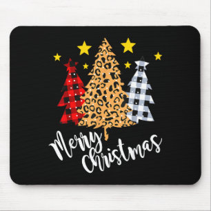 Tapis De Souris Joyeux Arbre de Noël Buffalo Plaid Rouge Vert Xmas