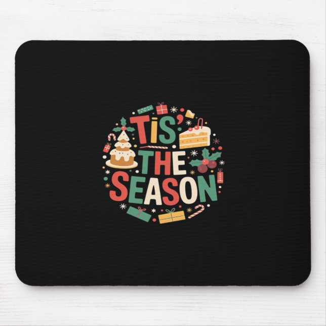 Tapis De Souris Joyeux Arbre de Noël - C'est la Saison (Devant)