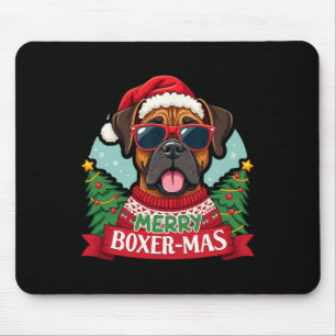 Tapis De Souris Joyeux Boxer-mas Jote Boxer Chien Noël