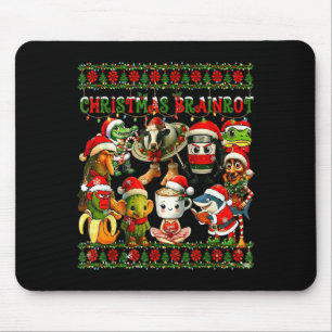 Tapis De Souris Joyeux Brainrot-Noël laid Drôle Italianbrainro