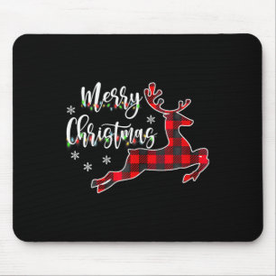 Tapis De Souris Joyeux Buffalo de Noël Plaid Rouge Noël Noël Noël 
