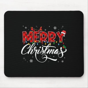 Tapis De Souris Joyeux Buffalo de Noël Plaid Rouge Noël Noël Noël