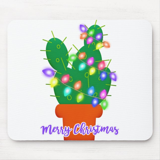 Tapis De Souris joyeux cactus de noël (Devant)
