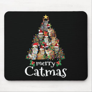 Tapis De Souris Joyeux Catmas Fun Chat Maman Chat Papa Chat de Noë