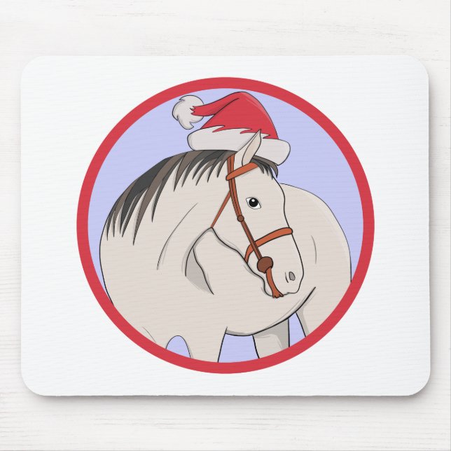 Tapis De Souris Joyeux Cheval de Noël (Devant)