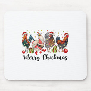 Tapis De Souris Joyeux Chickmas Poulets Drôle de Noël Poulet Maman