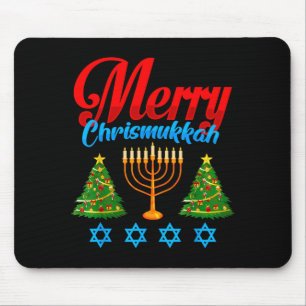 Tapis De Souris Joyeux Christmukkah Noël juif Christmas Hanukkah