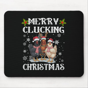 Tapis De Souris Joyeux coup de canard Noël Drôle poulet Santa Hat