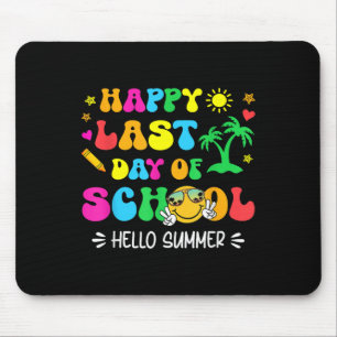 Tapis De Souris Joyeux Dernier Jour De L'École Bonjour Été Étudian