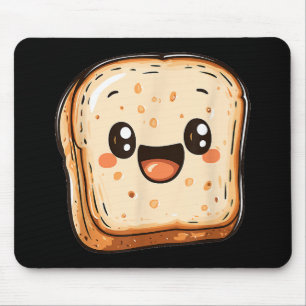 Tapis De Souris Joyeux dessin en tranches de pain souriant toast
