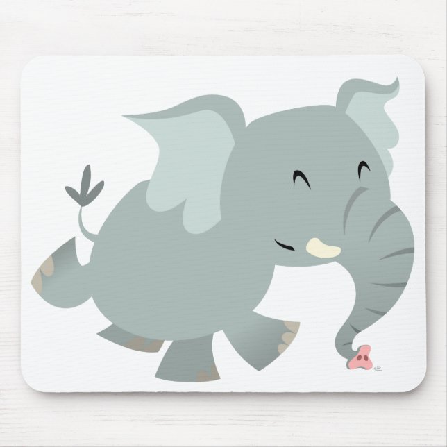 Tapis De Souris Joyeux éléphant de dessin animé Mousepad (Devant)