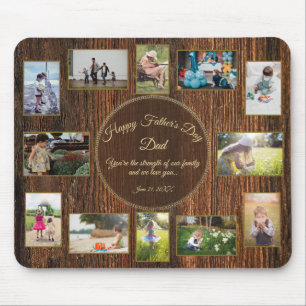 Tapis De Souris Joyeux Fathers Day Rustic Wood Photo de modèle
