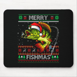 Tapis De Souris Joyeux Fishmas B Fish Noël Pêche Noël Moche Xmas 