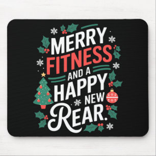 Tapis De Souris Joyeux Fitness Et Un Joyeux Nouvel Arrière Fitmas