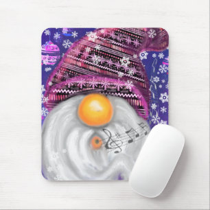 Tapis De Souris Joyeux Gnome En Casquette Violet Chante Une Chanso