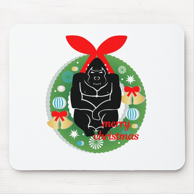 Tapis De Souris joyeux gorille de noël (Devant)