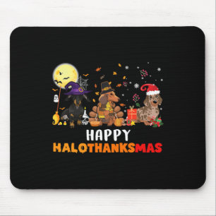 Tapis De Souris Joyeux Hallothanksmas Dachshund Amoureux des chien