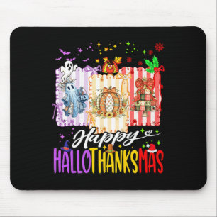 Tapis De Souris Joyeux Hallothanksmas Halloween Citrouille fantôme
