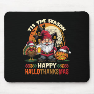 Tapis De Souris Joyeux Hallothanksmas Halloween Thanksgiving Joyeu