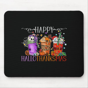 Tapis De Souris Joyeux Hallothanksmas Halloween Thanksgiving Noël