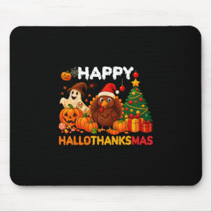 Tapis De Souris Joyeux Hallothanksmas Halloween Thanksmas Fête S